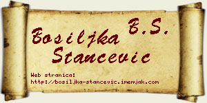 Bosiljka Stančević vizit kartica